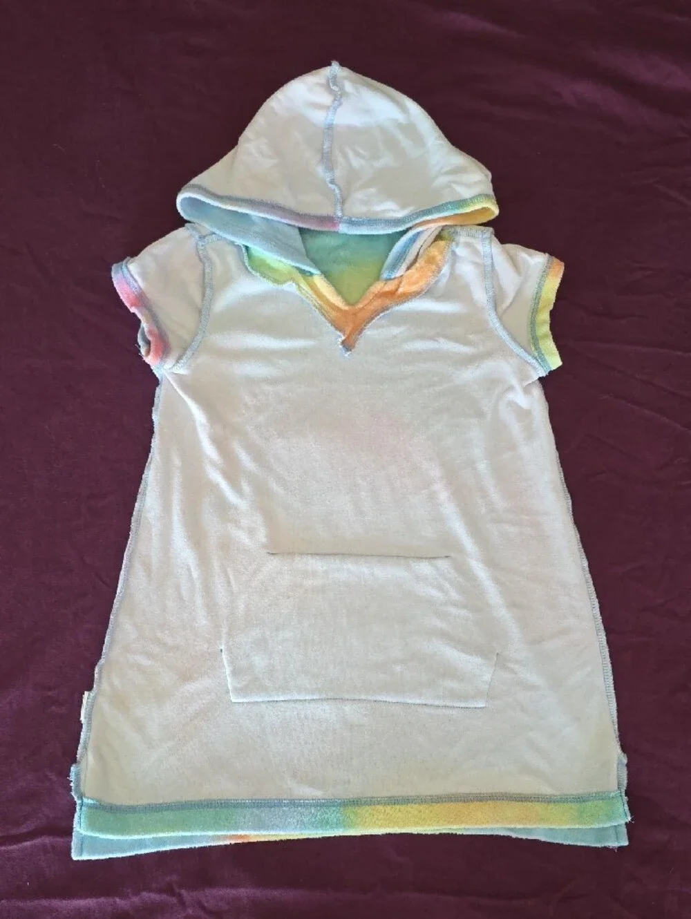 Place Girls' Pastel Tie-Dye Hooded Swim Cover-up